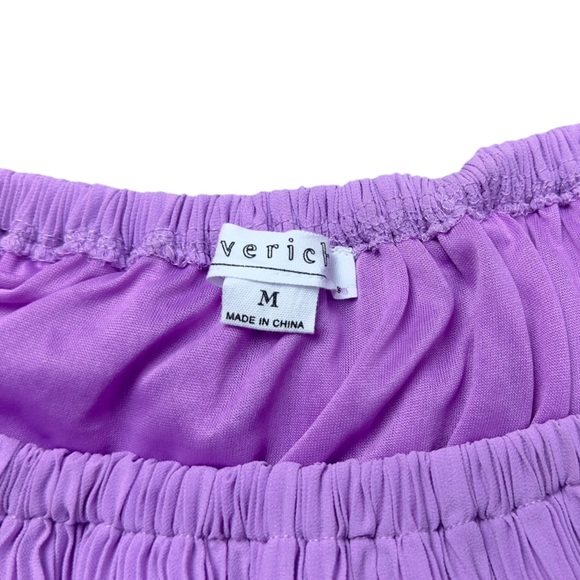 Women's Purple Pleated Blouse - Picture 7 of 11